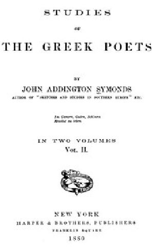 [Gutenberg 47236] • Studies of the Greek Poets (Vol 2 of 2)